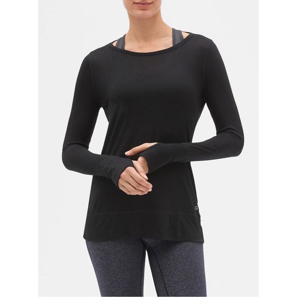GAP Tops - Gap Fit open Back Long sleeve Black top Size XXL